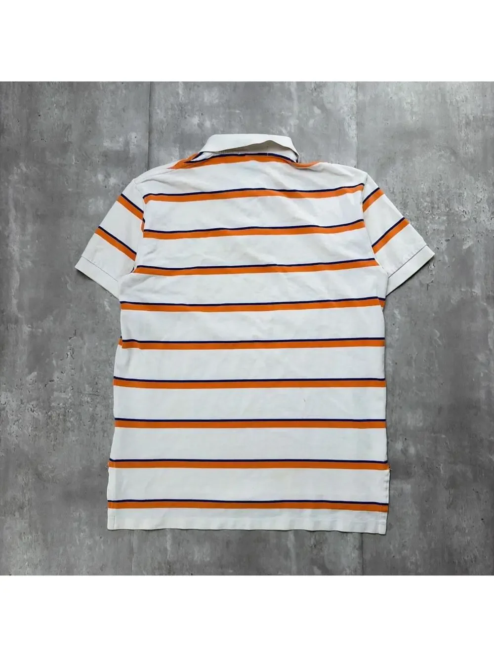 Vintage Polo Ralph Lauren Orange Striped Skater Polo Shirt